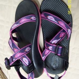 CHACO ZX1 Classic Pink/Lavender Birds Y5/L7 Cute!